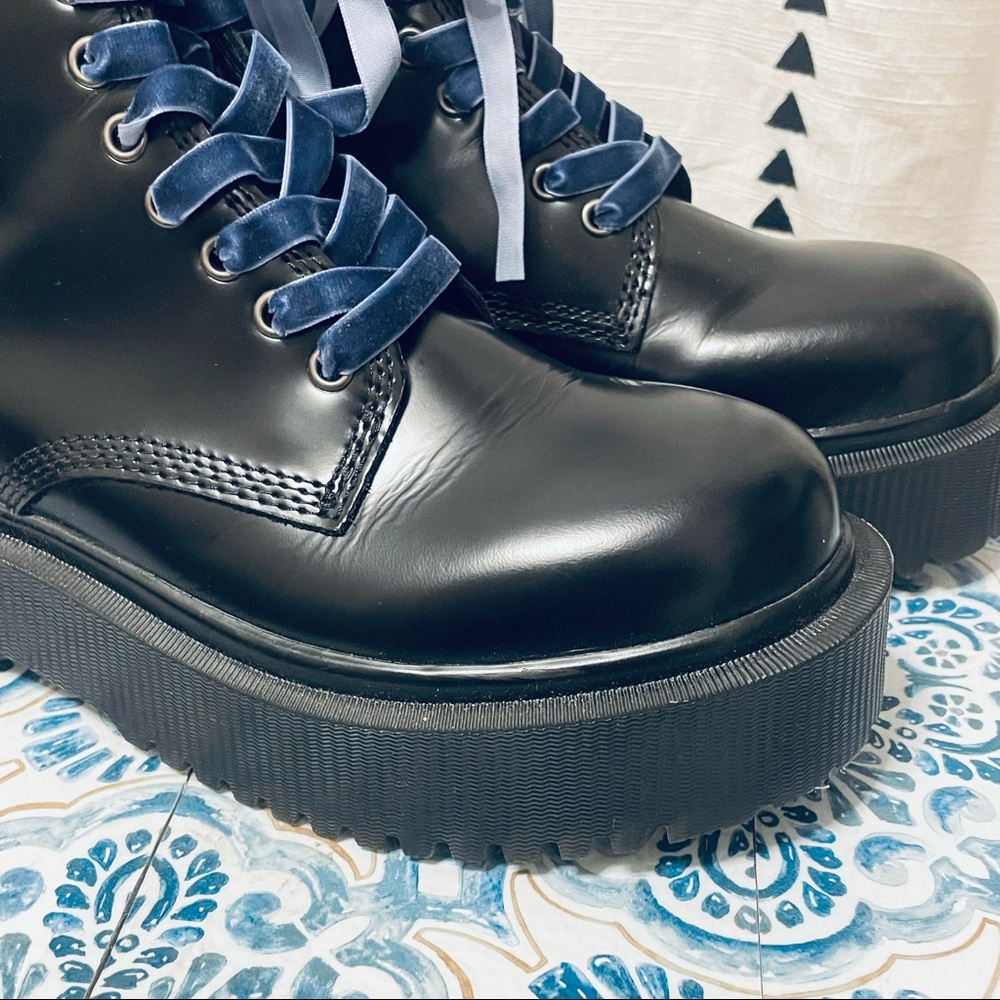 Jeffrey Campbell Sopas Lugged Platform Leather Combat Boot Black Size 8.5 - Picture 10 of 15